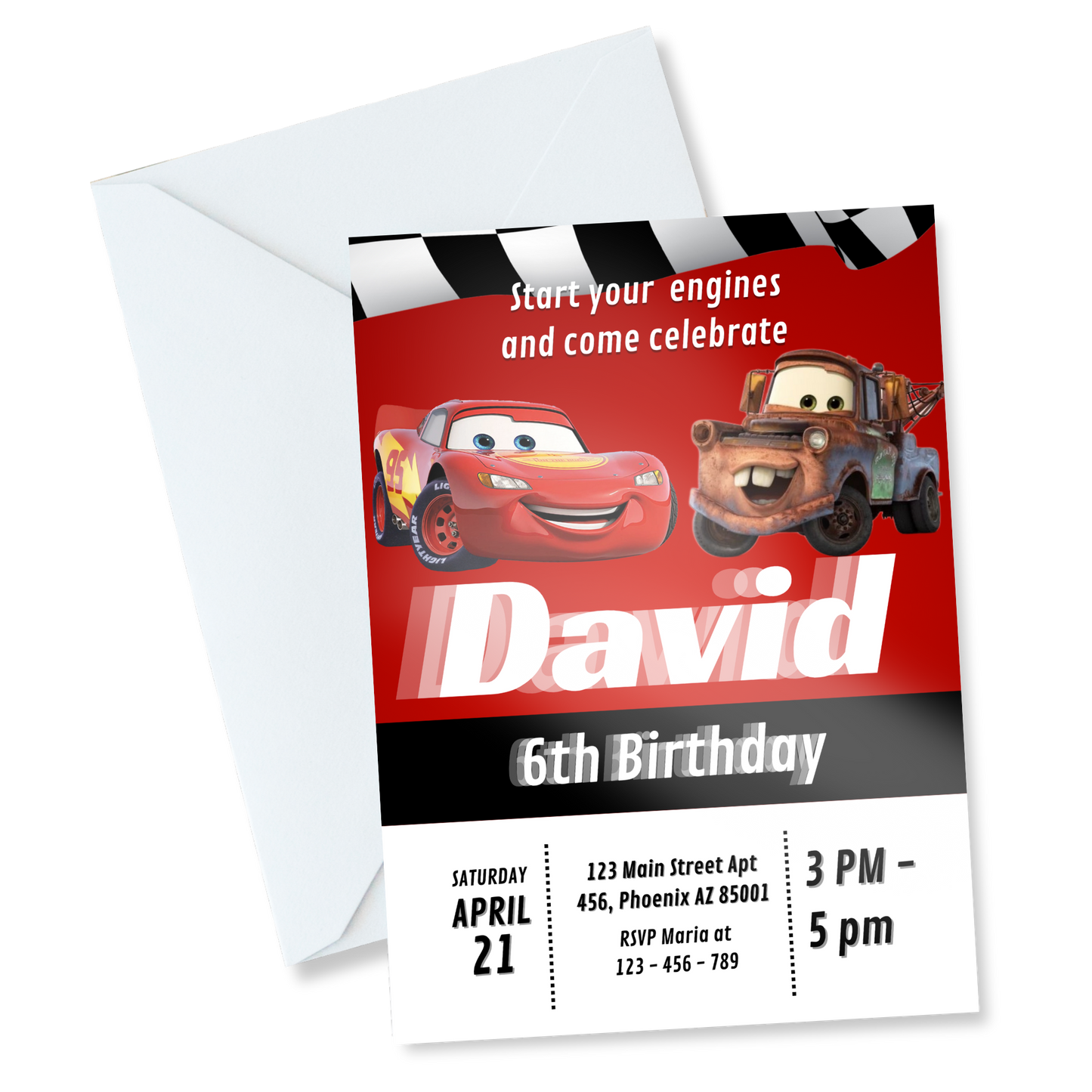 Invitación Editable en Canva | Cars